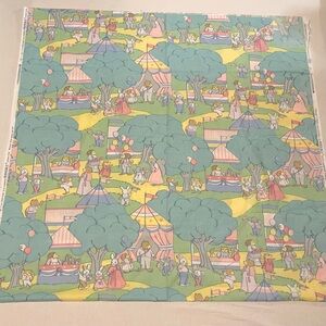 Vtg Waverly State Fair Fabric F. Schumacher  Anthropomorphic Animals Circus